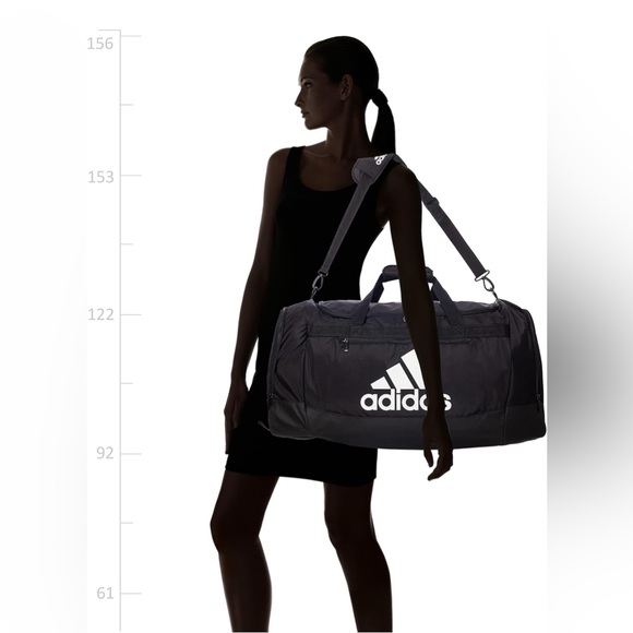 NWT Mens adidas Black Defender 4.0 Duffel Durable LARGE Athletic Gym Travel Bag - Picture 8 of 14